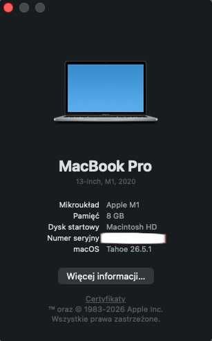 MacBook Pro M1 13 A2338 8GB 256 GB Space Grey