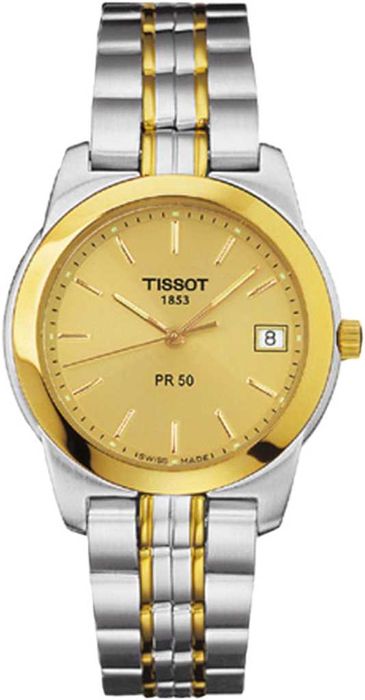 Оригінальний годинник TISSOT T-CLASSIC PR 50 Quartz з позолотою