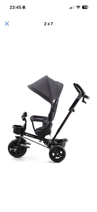 Дитячий триколісний велосипед новий Kinderkraft Aveo Malachite Gray