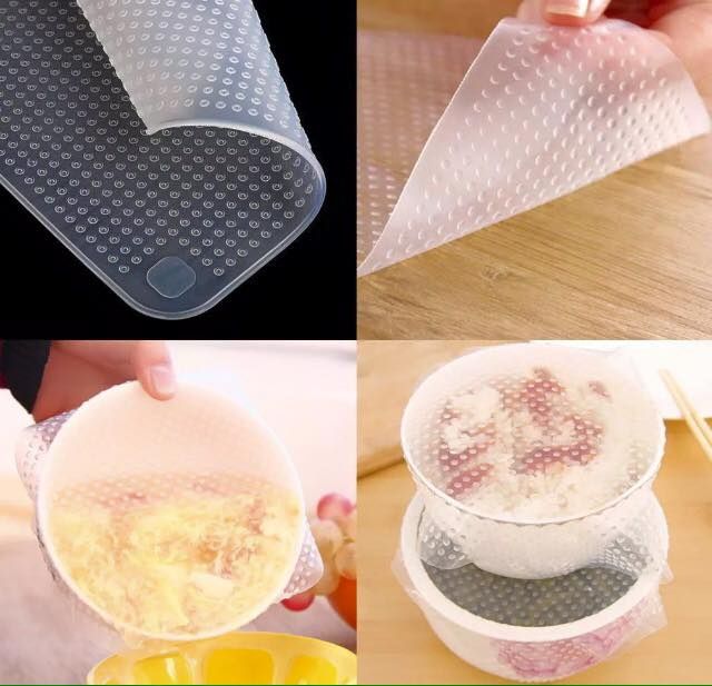 Tampas silicone para conservar alimentos