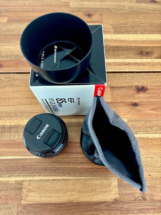 Canon EF 85mm f1.2 L ii usm + filtro UV Hoya + Para-sol