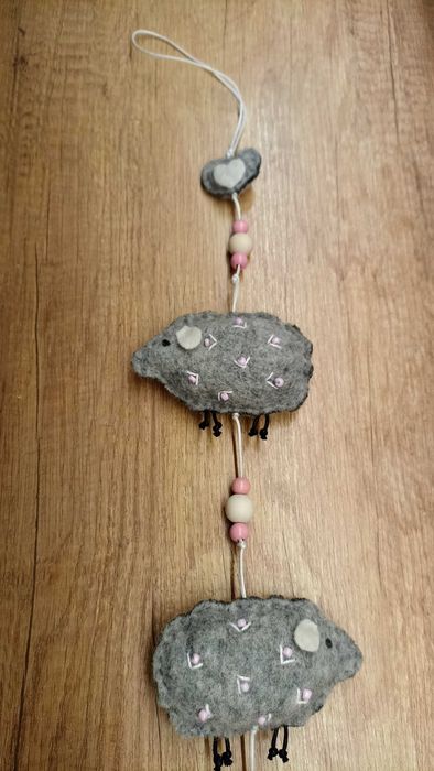 Girlanda, owieczka, baranek, filc, wełna, rękodzieło