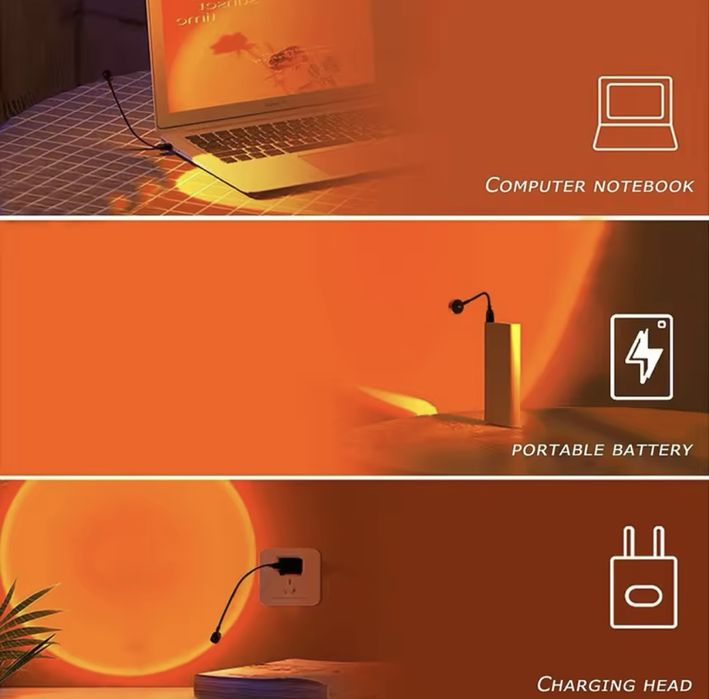 Лампа проектор захід сонця usb