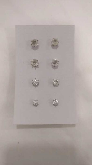 Pack de 4 brincos de prata com zirconias