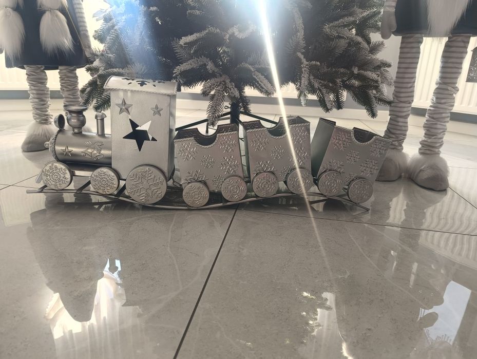 Pociąg metalowy świateczny 80cm