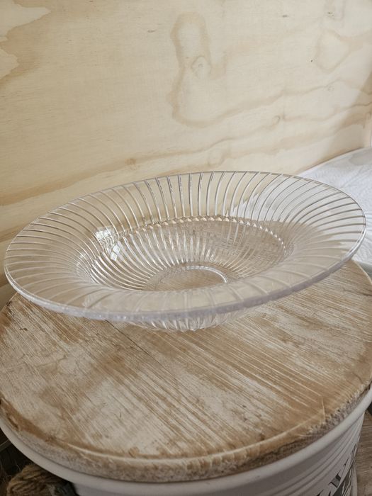 Terrina taca de  cristal e pote