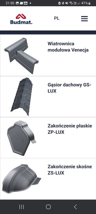 Kompletne pokrycie na dach - blacha  modułowa j Venecja D-matt 7016 an