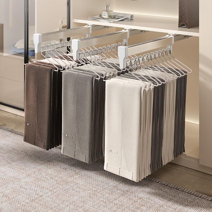 Wysuwany drążek na ubrania z 2 przesuwnymi prowadnicami, 50 cm