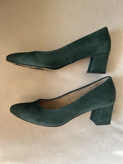 Czółenka zamsz Wojas butelkowa zieleń