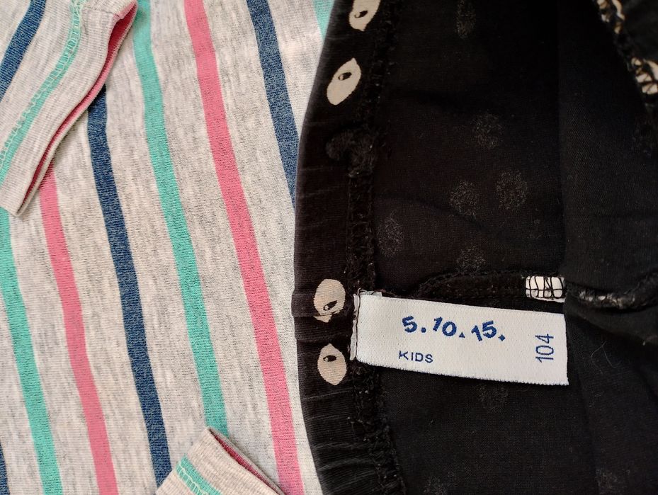 Komplet 2x getry czarne 92-104 legginsy i bluzka paseczki coolclub