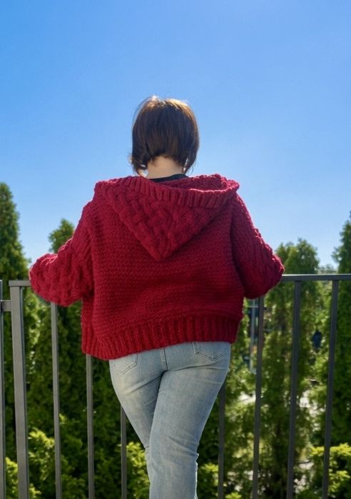 Kardigan z włoczki Alize puffy fine na zamowienie