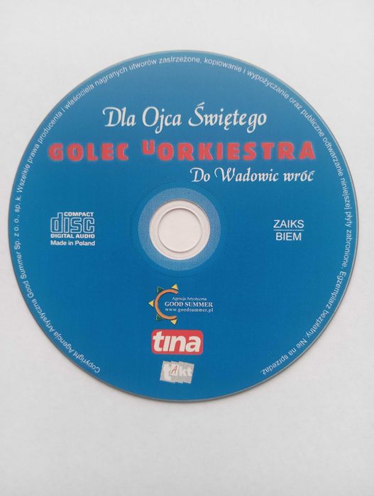 Dla Ojca Świętego - Do Wadowic Wróć - Golec uOrkiestra Płyta CD JP2