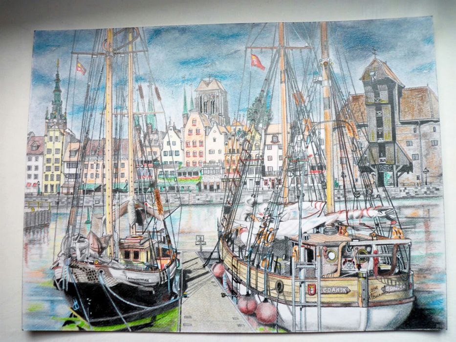 Gdańsku port and Motławą