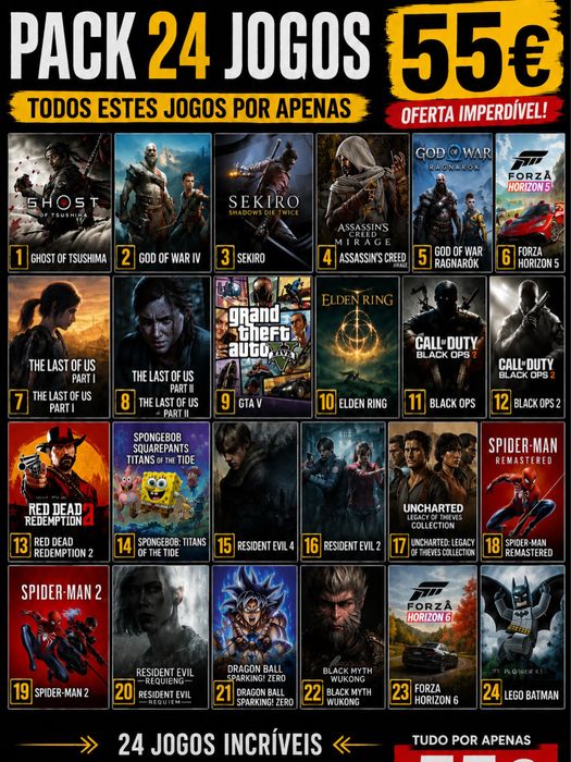Todos estes jogos por apenas 55 euros!