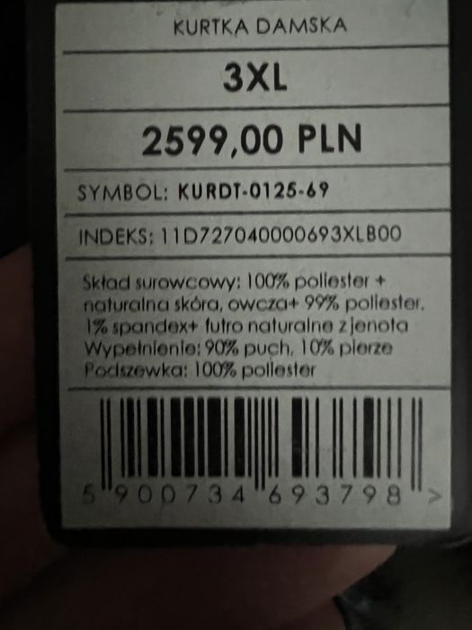 Kurtka puchowa Ochnik 3XL NOWA