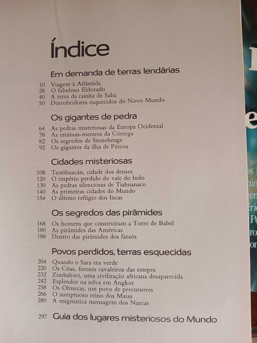 Os últimos Mistérios do Mundo, Selecções RD