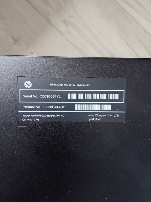 ПК HP ProDesk 400 G4 MT / i5-7500 / 8GB DDR4 / SSD 256GB /