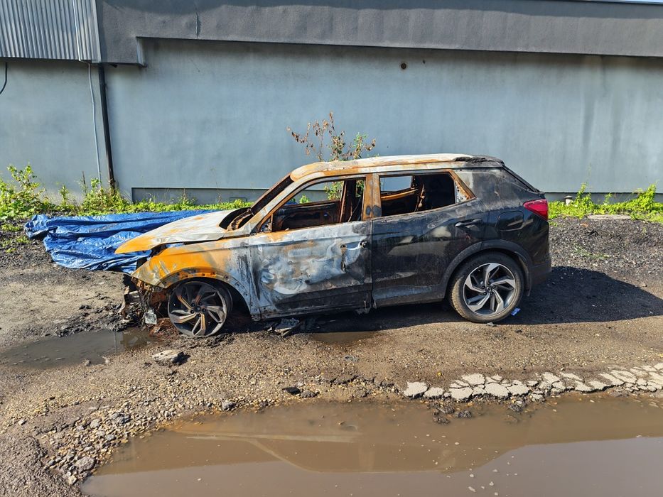 Korando po pożarze z LPG