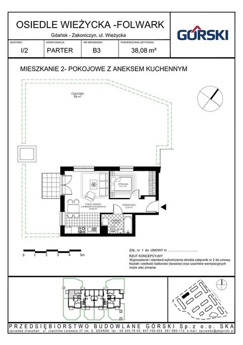 2-pokojowe mieszkanie 38m2 Bez Pośredników