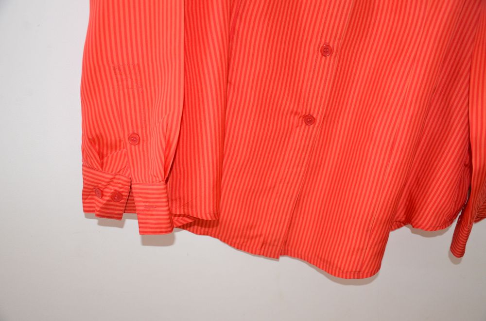 piękna koszula 100% Silk jedwab 42/44 czerwono-pomarańczowa