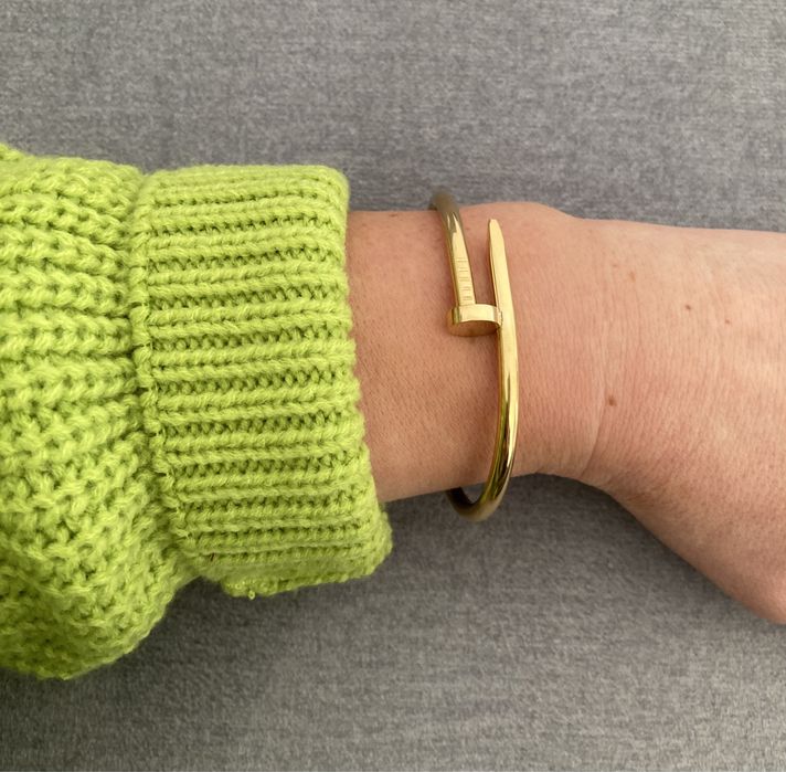 Bransoletka Cartier gwóźdź stal 316L żółte złoto roz.17,19