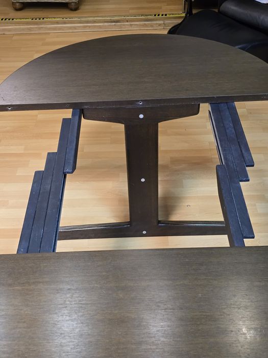 Rozkładany solidny okrągły stół vintage marki Thonet
