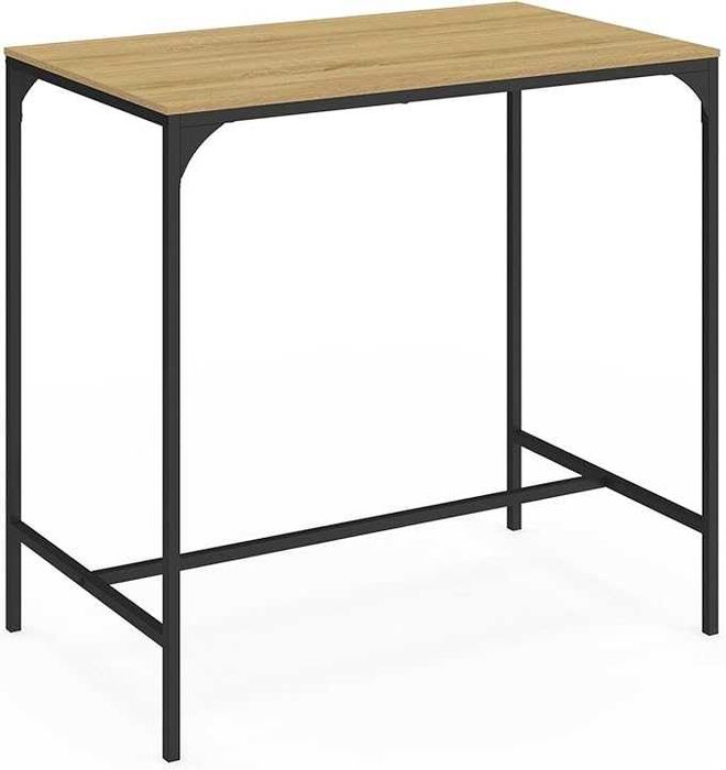 IDMarket (Detroit) - Mesa Alta de Bar 45x95x95 cm + 4 Bancos 32x32x67