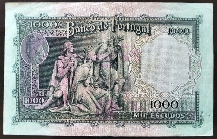 Nota 1000$ 1956 Filipa de Lencastre Excelente Estado Número Baixo