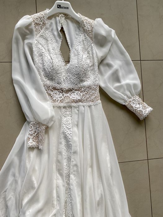 Suknia ślubna boho / romantic / S / 36 / Śmietana