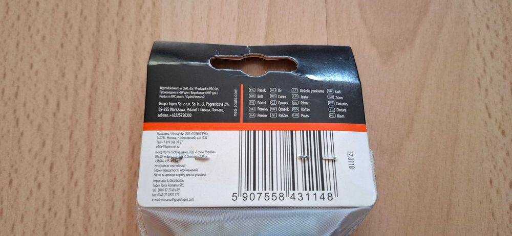 Nowy czarny bawełniany męski pasek Neo Tools 130cm