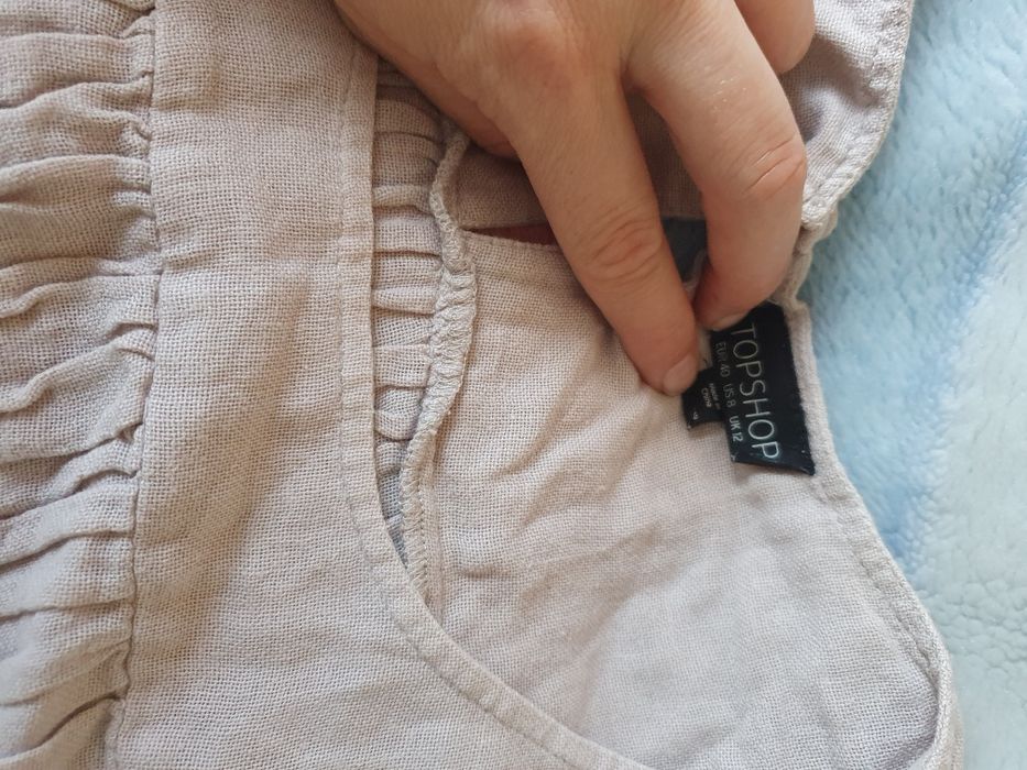 Lekka sukienka Topshop, kawa z mlekiem, rozm. 40