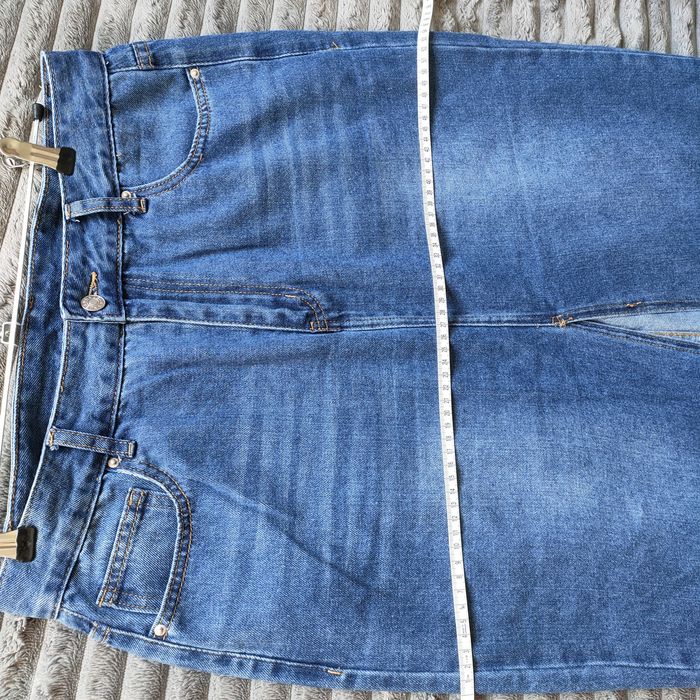 Джинсова спідниця. Спідниця міді з розрізом. Крута якість