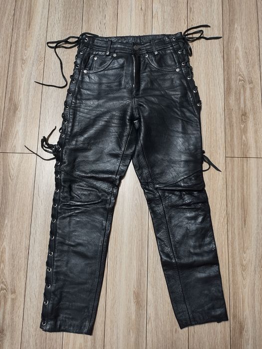 Damskie spodnie skórzane rozmiar S