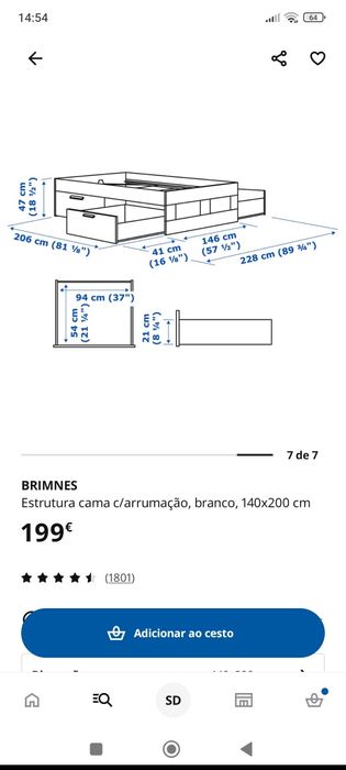 Cama casal  BRIMNES Ikea