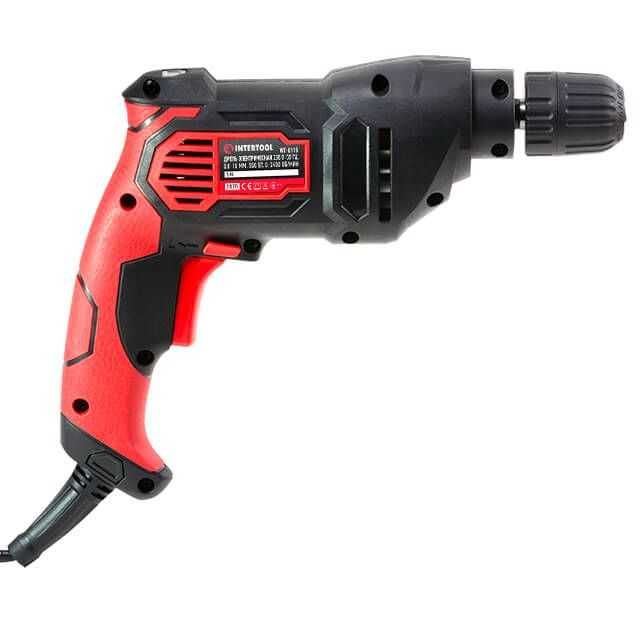 Дрель INTERTOOL WT-0115 быстрозажимной патрон реверс 500Вт 0.8-10мм