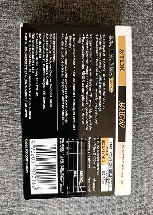 Kaseta TDK MA-XG 60 METAL _1990 Stan kolekcjonerski