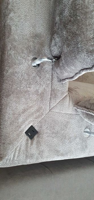 Szary narożnik 252x168 MOLTA z fun. spania zagłówki USB Libro