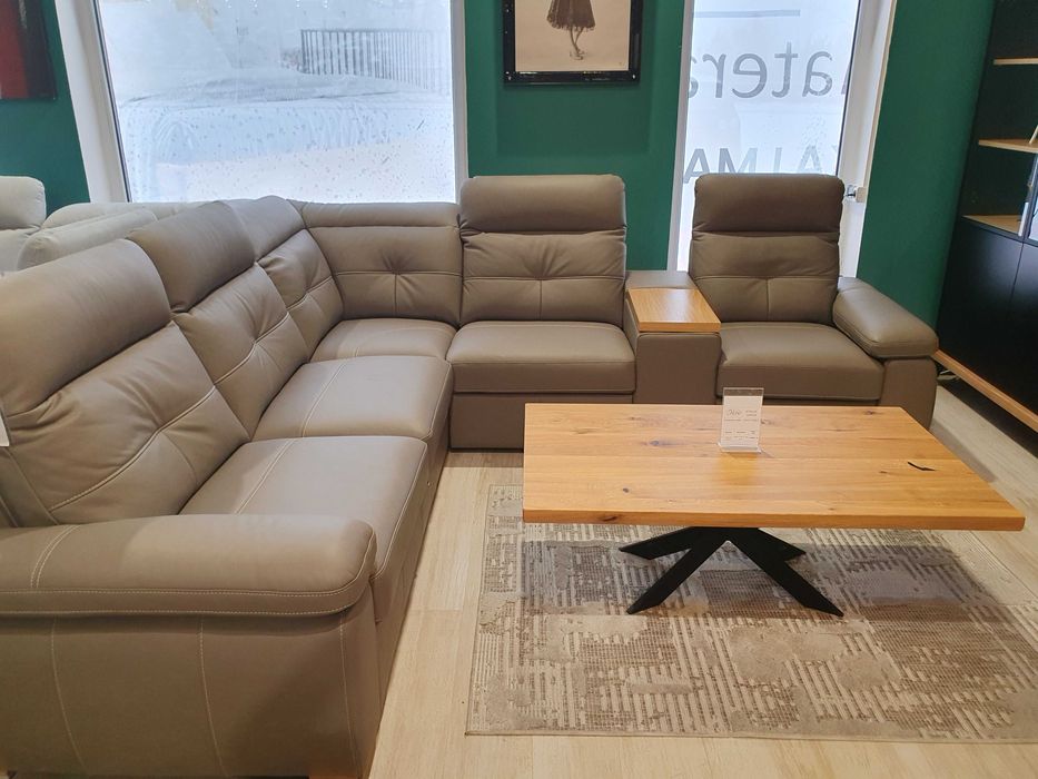 Narożnik ze skóry LEGEND z funkcją spania BYDGOSKIE MEBLE Promocja