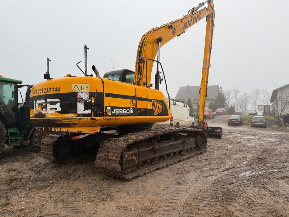 JCB JS 260 LONG 18 metrów skarpówka LONG REACH długie ramię  18 metrów Long Reach