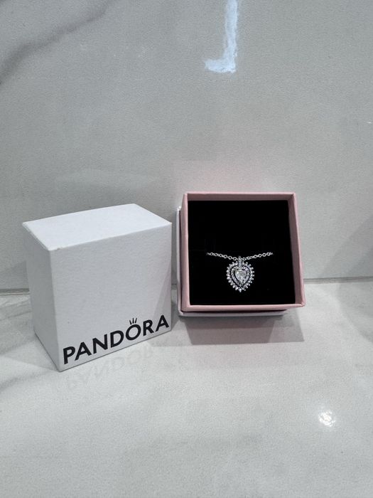ОРИГІНАЛ  Підвіска пандора/Намисто "Сяюче серце з ореолом"