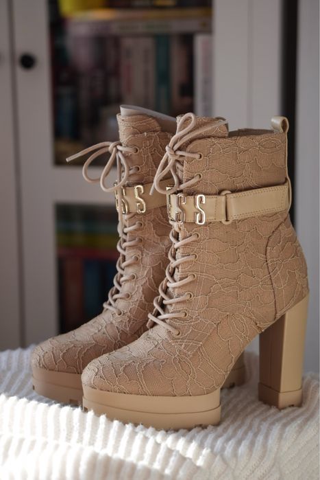 Guess Biola nude botki damskie r. 38 nowe oryginalne botki na słupku