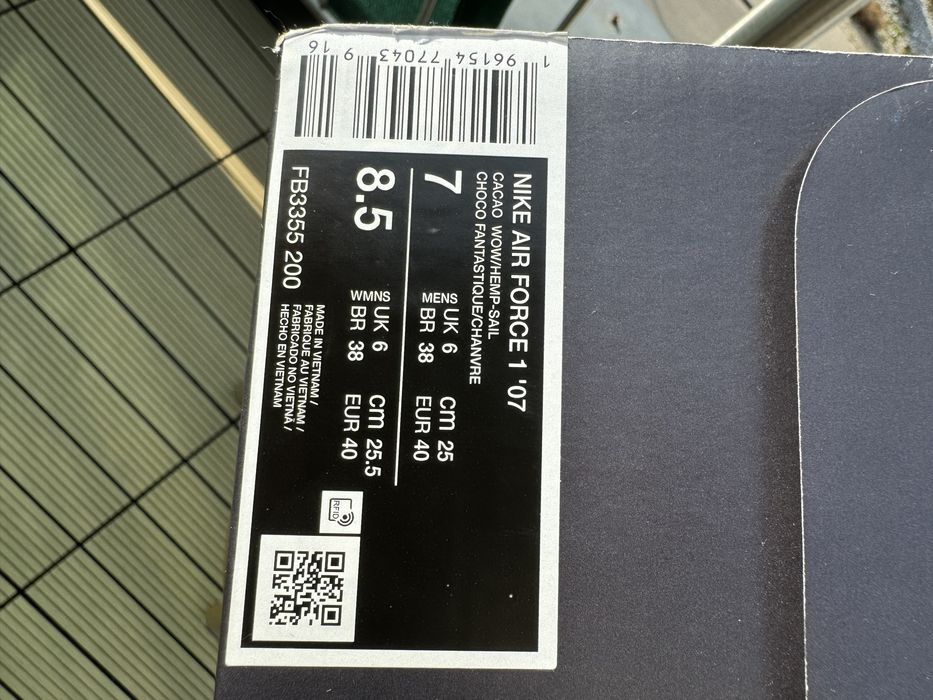 Certyfikat Autentyczności | Nike Air Force 1 Low '07 Mocha 40 EU