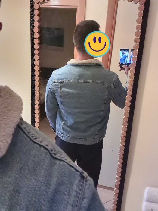 Blusão Casaco Ganga Jeans Zara Denim Tamanho 44 XL - Jaqueta Inverno