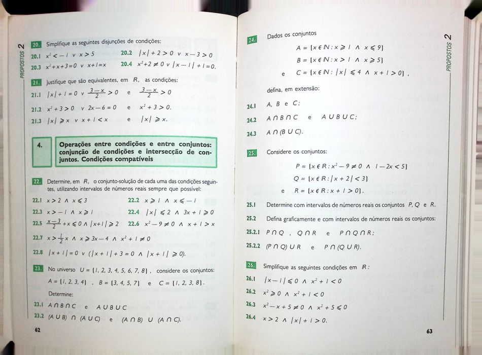 Exercícios de Matemática 10º ano, 1º vol.