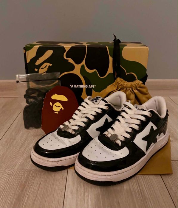 Buty Bape czarno białe