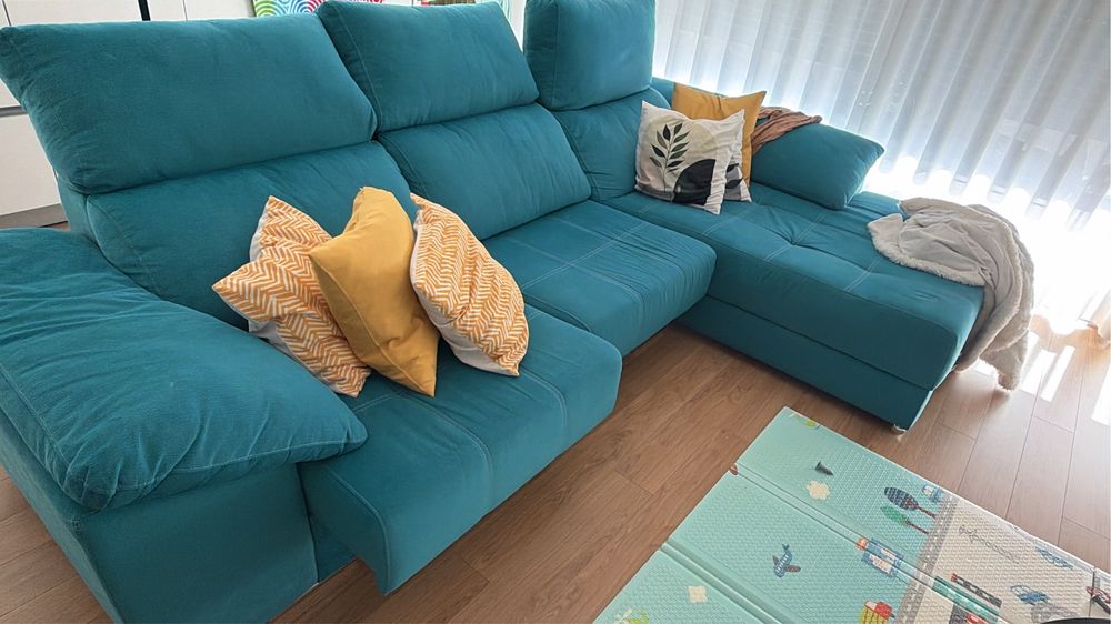 Sofá Itália Chaise Longue Azul
