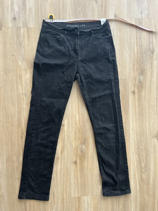 Czarne jeansy straight leg proste 40 L