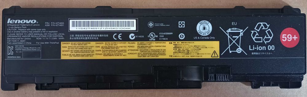 LENOVO 42T4833 42T4691 44Wh 3,9Ah Akumulator Bateria Do ThinkPad T400s