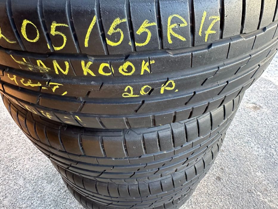 Диски R17 4/100 з літніми шинами 205/55/17 Hankook