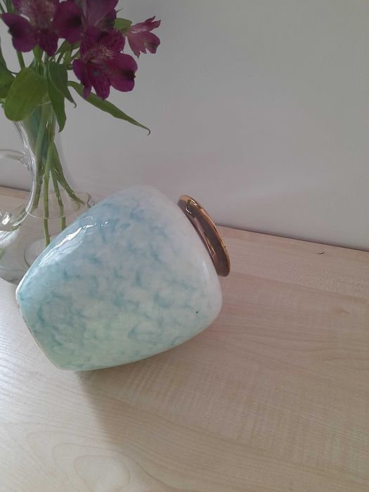 Wazon turkusowy- ceramika glazurowana